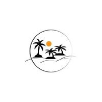 Noce di cocco albero icona Immagine illustrazione vettore design spiaggia scenario simbolo