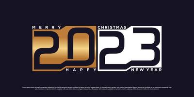 2023 contento nuovo anno logo design vettore illustrazione con creativo unico concetto
