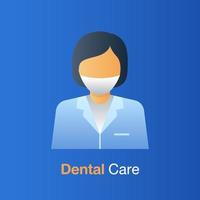 concetto di cure odontoiatriche. dentista, prevenzione, controllo e cura. vettore
