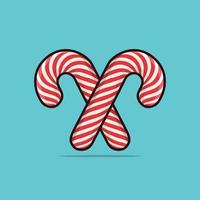 Natale caramella canna vettore illustrazione. allegro natale e contento nuovo anno dolce 3d icona per manifesto, striscione, o vacanza invito
