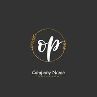 operazione iniziale grafia e firma logo design con cerchio. bellissimo design manoscritto logo per moda, squadra, nozze, lusso logo. vettore