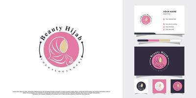 hijab donne logo design con creativo concetto e attività commerciale carta tamplate vettore