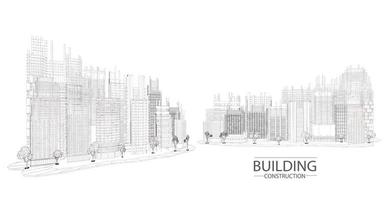 edificio costruzione Piano facciate architettonico schizzo.vettore illustrazione vettore