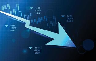 giù freccia negativo candela grafico grafico ammortamento moneta economico recessione vettore