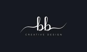 grafia stile lettera bb logo design. bb logo design vettore professionista vettore.