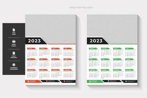 2023 uno pagina parete calendario, Due colorito e, creativo design vettore