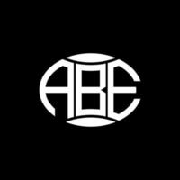 abe astratto monogramma cerchio logo design su nero sfondo. abe unico creativo iniziali lettera logo. vettore