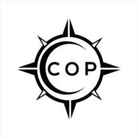 poliziotto astratto tecnologia cerchio ambientazione logo design su bianca sfondo. poliziotto creativo iniziali lettera logo. vettore