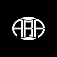 arr astratto monogramma cerchio logo design su nero sfondo. arr unico creativo iniziali lettera logo. vettore