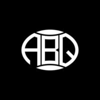 abq astratto monogramma cerchio logo design su nero sfondo. abq unico creativo iniziali lettera logo. vettore