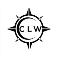 clw astratto tecnologia cerchio ambientazione logo design su bianca sfondo. clw creativo iniziali lettera logo. vettore