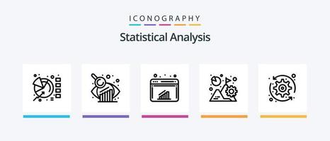 statistico analisi linea 5 icona imballare Compreso ricaricare. acquisti. grafico analisi. in linea. finanza. creativo icone design vettore