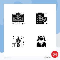 impostato di 4 moderno ui icone simboli segni per attività commerciale finanza documento contabilità madre modificabile vettore design elementi