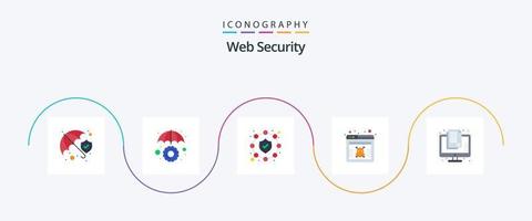 ragnatela sicurezza piatto 5 icona imballare Compreso documento. classificato. Rete. rischio. virus vettore