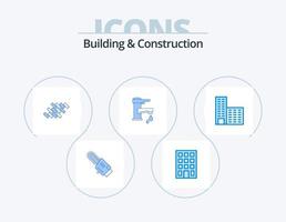 edificio e costruzione blu icona imballare 5 icona design. far cadere. acqua. riparazione. rubinetto. acqua di rubinetto vettore