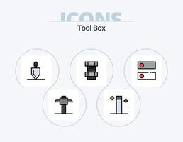 utensili linea pieno icona imballare 5 icona design. . ingegneria. ingegneria. costruzione. pennello vettore