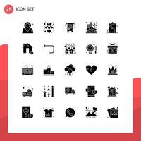 25 creativo icone moderno segni e simboli di appunti solare carta rinnovabile simbolo modificabile vettore design elementi