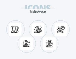 maschio avatar linea icona imballare 5 icona design. scherma. media. postino. comunicazione. individuare vettore