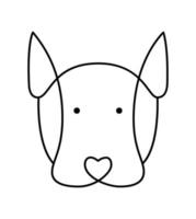 vettore carino uno linea cane logo. minimalista animale domestico nel astratto mano disegnato stile, minimalista uno linea disegno. bello astratto minimo