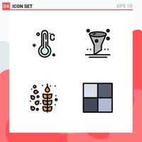 azione vettore icona imballare di 4 linea segni e simboli per temperatura Grano del browser ui wireframe modificabile vettore design elementi