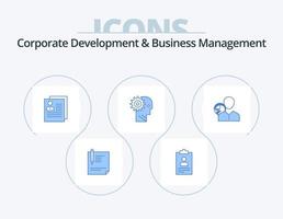 aziendale sviluppo e attività commerciale gestione blu icona imballare 5 icona design. personale. Elimina. applicazione. contatto. profilo vettore