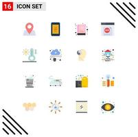 16 creativo icone moderno segni e simboli di collegato temperatura libro sole sito web modificabile imballare di creativo vettore design elementi