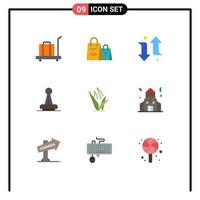 impostato di 9 moderno ui icone simboli segni per gomma da cancellare legale shopping autorità francobollo modificabile vettore design elementi