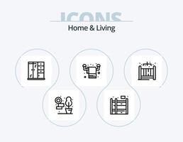 casa e vivente linea icona imballare 5 icona design. . doccia. vita. vita. Consiglio dei ministri vettore