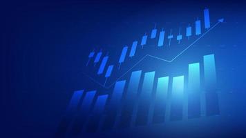 economia e finanza sfondo. finanziario attività commerciale statistica con candelieri e bar grafico vettore