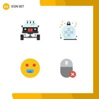 utente interfaccia imballare di 4 di base piatto icone di auto emoji sporco Natale Affamato modificabile vettore design elementi