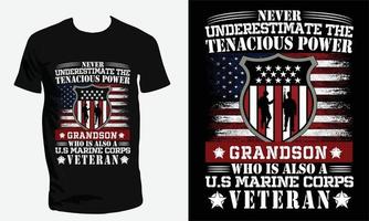 Stati Uniti d'America esercito veterano e Stati Uniti d'America militare maglietta design vettore