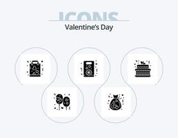 san valentino giorno glifo icona imballare 5 icona design. regalo. regalo. amore. fiore. carta vettore