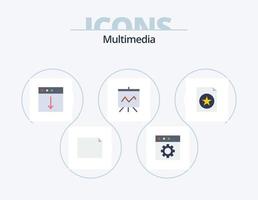 multimedia piatto icona imballare 5 icona design. . file. esportare. preferito. presentazione vettore