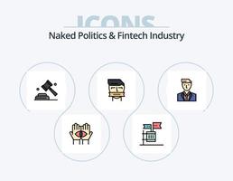 nudo politica e Fintech industria linea pieno icona imballare 5 icona design. Giochi. i soldi. matrioska. influenza. corruzione vettore