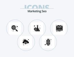 marketing SEO glifo icona imballare 5 icona design. Catalogare. ricerca processi. inteligente guarda. ricerca. bersaglio vettore