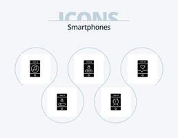 smartphone glifo icona imballare 5 icona design. sicurezza. serratura. Telefono. accesso. giocatore vettore