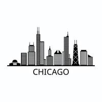 skyline di chicago sullo sfondo vettore