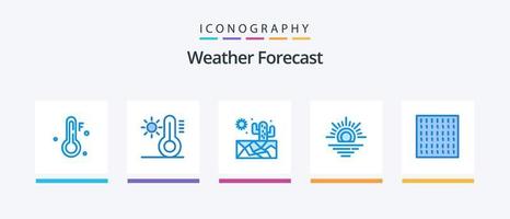 tempo metereologico blu 5 icona imballare Compreso . tempo atmosferico. tempo atmosferico. nebbia. creativo icone design vettore