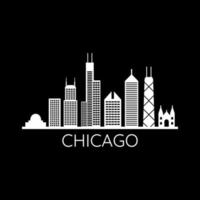 skyline di chicago sullo sfondo vettore
