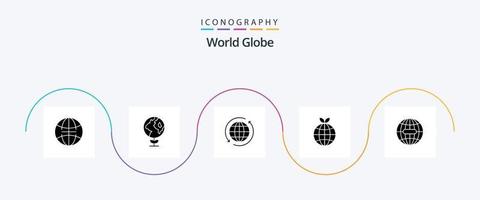 globo glifo 5 icona imballare Compreso Internet. globale. Internet. terra. ecologia vettore