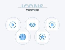 multimedia blu icona imballare 5 icona design. . occhio. vettore