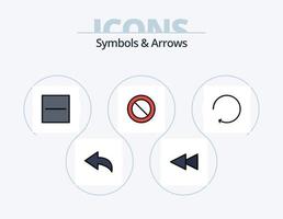 simboli e frecce linea pieno icona imballare 5 icona design. . negato. vettore