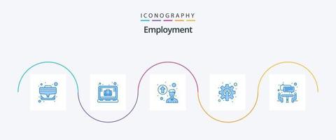 occupazione blu 5 icona imballare Compreso lavoro di squadra. colloquio. personale su gradazione. meccanismo. sviluppo vettore