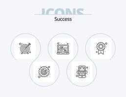 Successo linea icona imballare 5 icona design. finanza. vincitore. impero. superiore. montagne vettore
