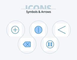simboli e frecce blu icona imballare 5 icona design. . Su. . sinistra vettore
