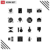 16 creativo icone moderno segni e simboli di dati mondo formazione scolastica GDPR notte modificabile vettore design elementi