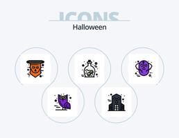 Halloween linea pieno icona imballare 5 icona design. conversazione. Chiacchierare. Mela. orrore. occhio vettore