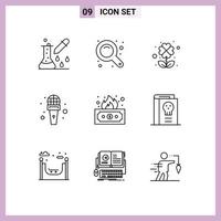 9 creativo icone moderno segni e simboli di finanza reporter Ingrandisci attrezzo notizia mic modificabile vettore design elementi