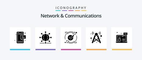 Rete e comunicazioni glifo 5 icona imballare Compreso Internet. Torre. attività commerciale. ricaricare. Buona. creativo icone design vettore