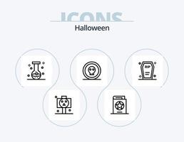 Halloween linea icona imballare 5 icona design. Halloween. Morte. omicidio. calderone. incantesimi vettore
